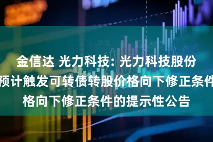 金信达 光力科技: 光力科技股份有限公司关于预计触发可转债转股价格向下修正条件的提示性公告